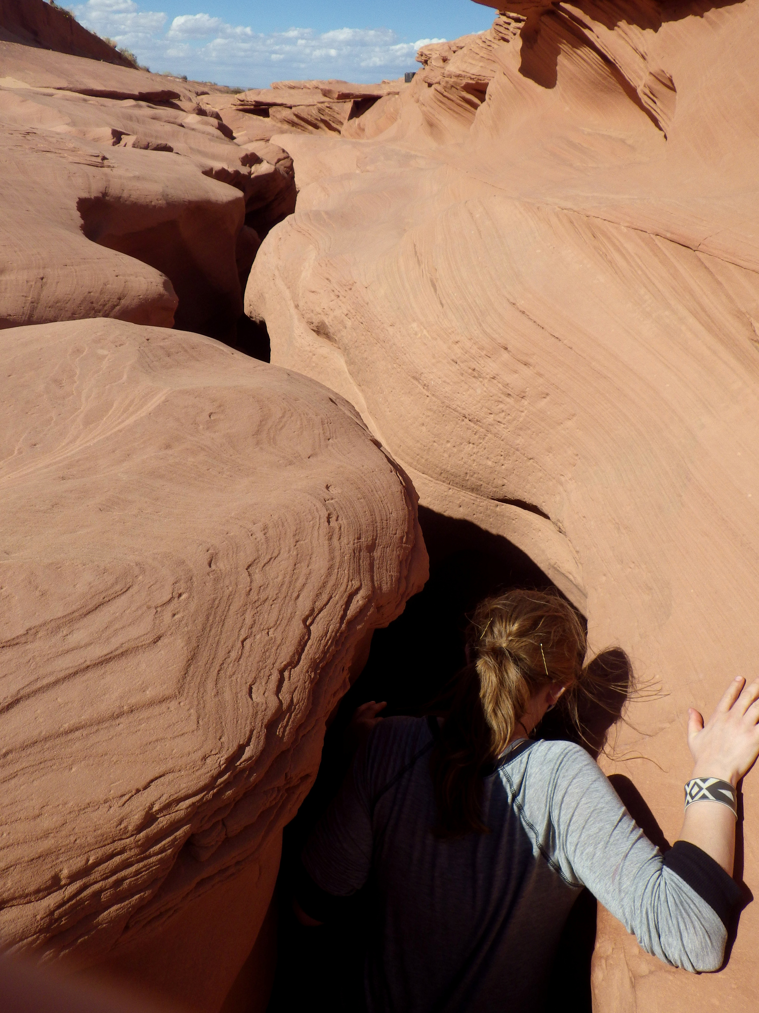 climbing down antelope