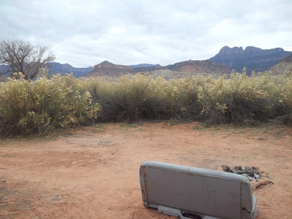 utah found campsite van bench