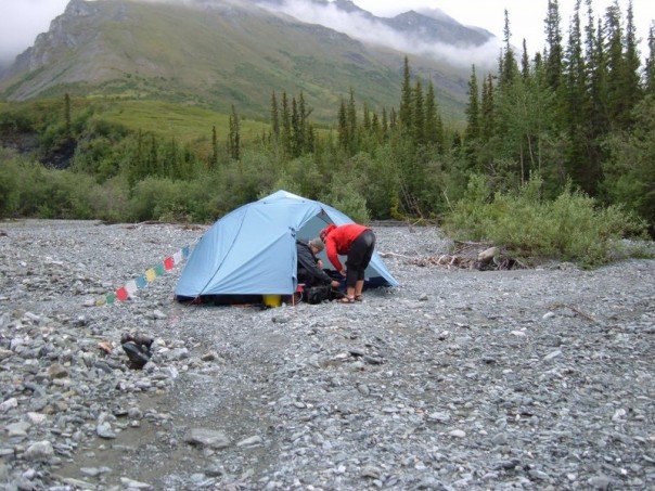 Tent prayer flags