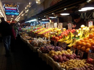 seattle pike place produce and sign