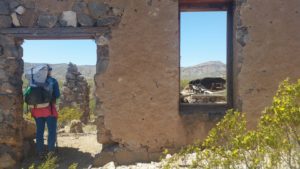 Hiking thru doorway